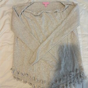 lily pulitzer off shoulder grey sweater! size XS!